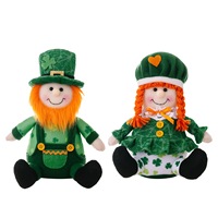 Accessoires de poupée en peluche super douce brodée, motif dessin animé Feuille Verte Irlandaise, pour la Fête de la Saint-Patrick, décoration de bureau, cadeaux 2-4