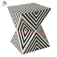 Tabouret de baril ottoman artisanal indien moderne de haute qualité incrustation d'os d'artisans faits à la main pour la maison salon chambre à coucher-pour les hôtels