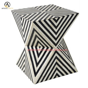 High Quality Modern Indian Handicraft Ottoman Barrel <b>Stool</b> Handmade Artisans Bone Inlay for Home Living Room Bedroom-for Hotels - Product Image 2