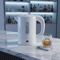 Ketel Kopi Listrik Mini 0.5L, Pemanas Air Portabel dengan Pengukur Level yang Terlihat, untuk Teh & Perjalanan Berkemah