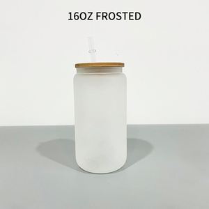 Verres à boire élégants personnalisés avec logo, lot de 50, 16 oz, verre à bière transparent avec couvercle en bambou pour sublimation et films UV DTF - Product Image 3