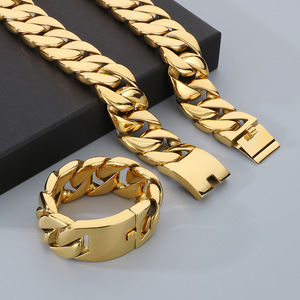 Vente en gros Collier pour homme en acier inoxydable 316L avec grande chaîne à maillons cubains - Product Image 3