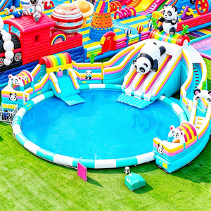 Nouvelle aire de jeux <span class=keywords><strong>aquatique</strong></span> gonflable sur le thème du panda avec toboggan, <span class=keywords><strong>grande</strong></span> piscine hors sol en PVC, <span class=keywords><strong>parc</strong></span> <span class=keywords><strong>aquatique</strong></span> pour enfants pour <span class=keywords><strong>la</strong></span> maternelle - Product Image 1