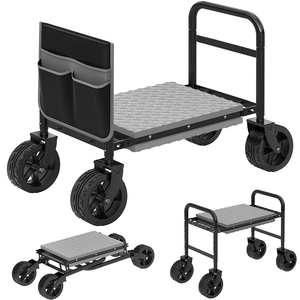 Garden Kneeler and Seat with 360° <b>Wheels</b> 3-in-1 Rolling Garden <b>Stool</b> with Extendable Legs - Product Image 3
