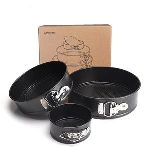 Nonstick <strong>Bakeware</strong> <strong>Sets</strong> 4inch 7Inch 9inch 3pcs Round Shape Quick Release Leakproof Springform Cake Pan <strong>Set</strong> - Product Image 2