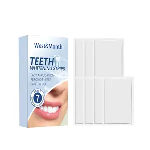 West & Month Tiras de blanqueamiento dental de belleza de 7 días Limpie las manchas de sarro y humo Cuidado bucal con tipo de enchufe CN