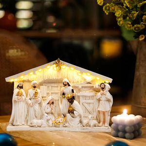 Dropshipping Shopify 9 Piece <b>Nativity</b> <b>Set</b> Resin Figurines Jesus Mary Joseph Christmas Manger Scene Decor - Product Image 3