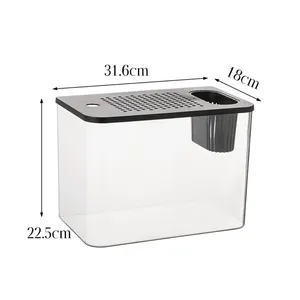 Tapa de tanque de peces transparente ABS PET, acuario resistente a caídas <span class=keywords><strong>para</strong></span> el hogar, tanque de tortuga hidropónica <span class=keywords><strong>para</strong></span> sala de estar, Material plástico de 5W - Product Image 4