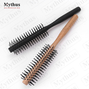 Mini <span class=keywords><strong>brosse</strong></span> à <span class=keywords><strong>cheveux</strong></span> ronde en bois résistant à la chaleur pour franges <span class=keywords><strong>cheveux</strong></span> courts - Product Image 4