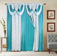 Rideau à œillets double couche en jacquard en gros avec occultation et ignifuge pour chambre à coucher et salon