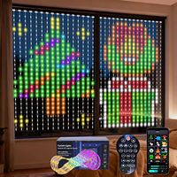 Guirlande lumineuse intelligente RGB à 256 LED, décoration de Noël, 8x8 pieds, avec télécommande, application musicale, musique pour fête, mariage