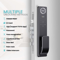 Glomarket Tuya Wifi Interphone Visuel Intelligent avec Verrouillage Automatique par Empreinte Digitale, Mot de Passe, Carte IC et Clé, avec Écran Intérieur pour Maison et Appartement