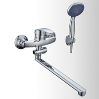 Ensemble de douche en céramique de luxe léger, mural, avec sortie d'eau inférieure pressurisée, mitigeur bain-froid/chaud, pour le marché international (Chine)