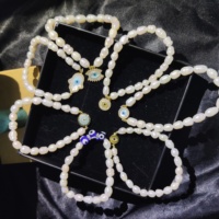 Bracelet de perles naturelles baroques en Zircon bleu, perle d'eau douce élastique, Bracelet mauvais œil
