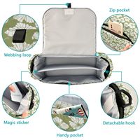 Vente en gros de sac de voyage en nylon imprimé Hibiscus design personnalisé pour maman sac de rangement suspendu pour poussette organisateur de couches pour bébé pour maman