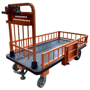Carro de mano de plataforma de acero PU plegable de carga industrial de cuatro ruedas eléctrico de servicio pesado personalizable para uso en hoteles y aeropuertos - Product Image 4