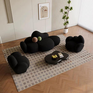 Nordic Style Rectangle Shaped <b>Sofa</b> Chair with Sponge Filling Apartment-Friendly Fabric Covered Living Room Furniture - Product Image 2