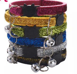 بلينغ الفاخرة الرخيصة النايلون لينة الانفصال سلامة مشبك مع جرس القط هريرة طوق قلادة - Product Image 2