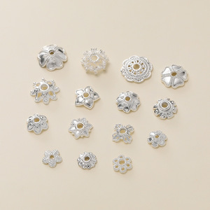 Silver Azurite Alloy Flower Spacer Beads <b>Small</b> DIY Jewelry Findings For Bracelet Necklace Making Accessories Wholesale - Product Image 1