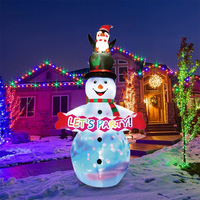 Unigz Père Noël géant gonflable pour extérieur, en polyester imperméable, avec lumières LED intégrées, décoration pour patio, pelouse, jardin