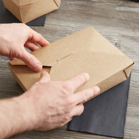 Boîte à emporter en papier kraft recyclé pour emballage de repas jetables, vente en gros Chine