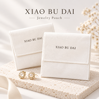 Pochette à bijoux de luxe en toile de coton crème imperméable avec rabat, personnalisable avec logo OEM/ODM, directement de l'usine, pour le rangement des bagues et des boucles d'oreilles