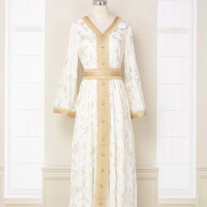 Robes de soirée maxi de luxe de Dubaï, caftan marocain pour femmes, abaya, robe kimono inspirée, grande taille pour le Ramadan et les célébrations musulmanes - Product Image 3