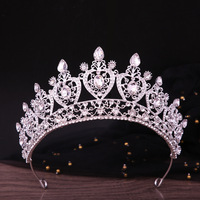 Diadème de mariée en cristal européen et américain Robe de mariée élégante Couronne et accessoire de cheveux pour les fêtes d'anniversaire Performance