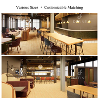 Ensemble de meubles de restaurant en cuir moderne sur mesure, ensemble complet avec tables et chaises pour usage commercial