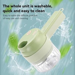 Mini hachoir électrique rechargeable USB, robot culinaire portatif, coupe-oignon, ail, herbes, trancheuse, éplucheur, brosse - Product Image 4