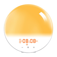 Lampu Tidur LED Jam Alarm dengan Simulasi Matahari Berubah Warna Sentuhan Pintar Alami, Bangun Tidur dengan Simulasi Matahari Terbit dan Terbenam