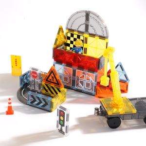 Onshine Engineering 42 Peças STEM Blocos Magnéticos 3D de Plástico/PVC para Construção de Estradas, Brinquedo Colorido para Crianças de 4-6 Anos, Certificado EN71, Melhora o Desenvolvimento - Product Image 1
