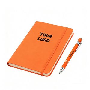 Libretas de Regalo Empresariales Promocionales Negras con Logotipo Personalizado, Libretas Clásicas con Rayas, Tapa Dura, Tamaño Mediano A6 - Product Image 1