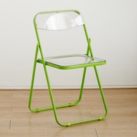 Chaise de salle à manger pliable transparente en acrylique pour intérieur et extérieur