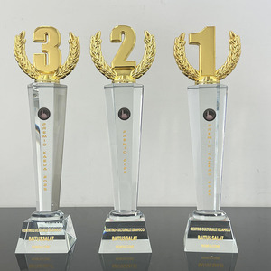 Trofeos de Cristal con Números Metálicos, Premios para Aniversarios de 1, 2 y 3 Años, Trofeo de Cristal con Número MH-J897 - Product Image 4