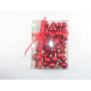 Juego de 34 Adornos Navideños de Plástico Rojo - Product Image 1