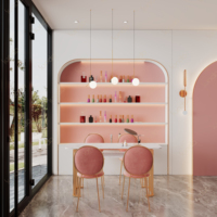 Sundo – Nouveau comptoir de réception portable de style moderne, idéal pour salon de beauté, salon de manucure, salle de sport, en MDF, design circulaire, petite table polyvalente