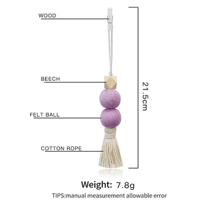 Porte-clé en macramé avec breloque en feutre, pendentif de sac de voiture, décoration murale de parfum, ornement coloré, pendentif de diffuseur de voiture - Product Image 2