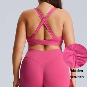 OEM Plus Size Workout Fitness for Women 3 Pieces Bra/<b>Leggings</b>/Jacket Training Pilates Butt Lift Yoga Sets Sample Available - Product Image 4