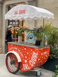 Carrello Commerciale per Gelati in Acciaio Inossidabile - Certificato CE, a 2 Ruote, Compatibile con Acqua, per Servire Frutta, Noci, Latte - Vendita Diretta per Ristoranti - Product Image 2