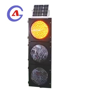 ไฟเตือนจราจรแบบโซลาร์ LED สีเหลืองอำพัน ขนาด 300 มม. 3 ตอน กระพริบ - Product Image 2
