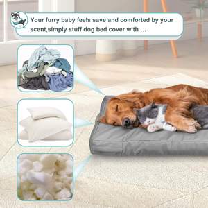 Luxuriöse Wasserdichte Graue Oxford-Stoff Hundekäfigauflage Waschbarer Ersatz-Bettbezug für den Außenbereich Einfarbiges Muster D1 - Product Image 5