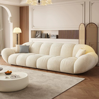 Canapé droit moderne et moelleux en tissu, sectionnel, à profil bas, pour salon et appartement