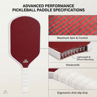 Raquette de pickleball en Kevlar de haute qualité, durable, avec logo personnalisé, fabrication directe en usine, vente en gros, marque privée, 16 mm, structure nid d'abeille, pour l'entraînement
