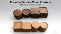 Plateau de service pour petit-déjeuner, sous-verre en bois, tapis rond personnalisé écologique pour tasses à thé/café