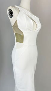 Dames Vintage Zomer Witte Bodycon Jurk Custom Groothandel Productie Ademend Één Schouder Uitgesneden <span class=keywords><strong>Prom</strong></span> Short Voor Dag - Product Image 3