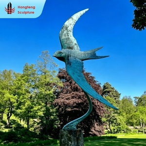 Statue d'art moderne de grande taille pour l'extérieur, en bronze sculpté, représentant un faucon ou un <span class=keywords><strong>aigle</strong></span> en vol, pour la décoration de jardin - Product Image 3
