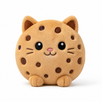 Peluche chat biscuit sur mesure, super douce, en coton PP, vente en gros OEM, cadeau de fête, fourniture en vrac pour enfants