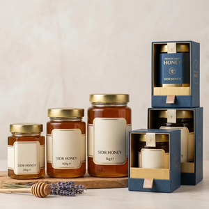 Emballage luxueux en bouteille de verre hexagonale avec bouchon doré, <span class=keywords><strong>miel</strong></span> de <span class=keywords><strong>Sidr</strong></span> <span class=keywords><strong>du</strong></span> Yémen de qualité supérieure - Product Image 5
