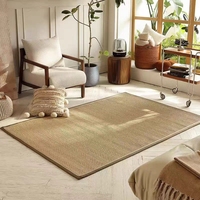 Bestseller Naturfaser gewebter Teppich Sisal Teppich Teppich mit Filz punkten rücken